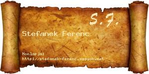 Stefanek Ferenc névjegykártya